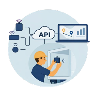 Person affixing EZTrack device