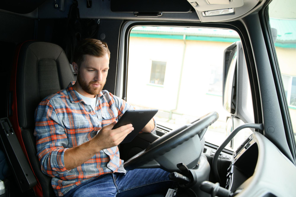 man-truck-driver-sitting-wheel-car-holding-digital-tablet-his-hands